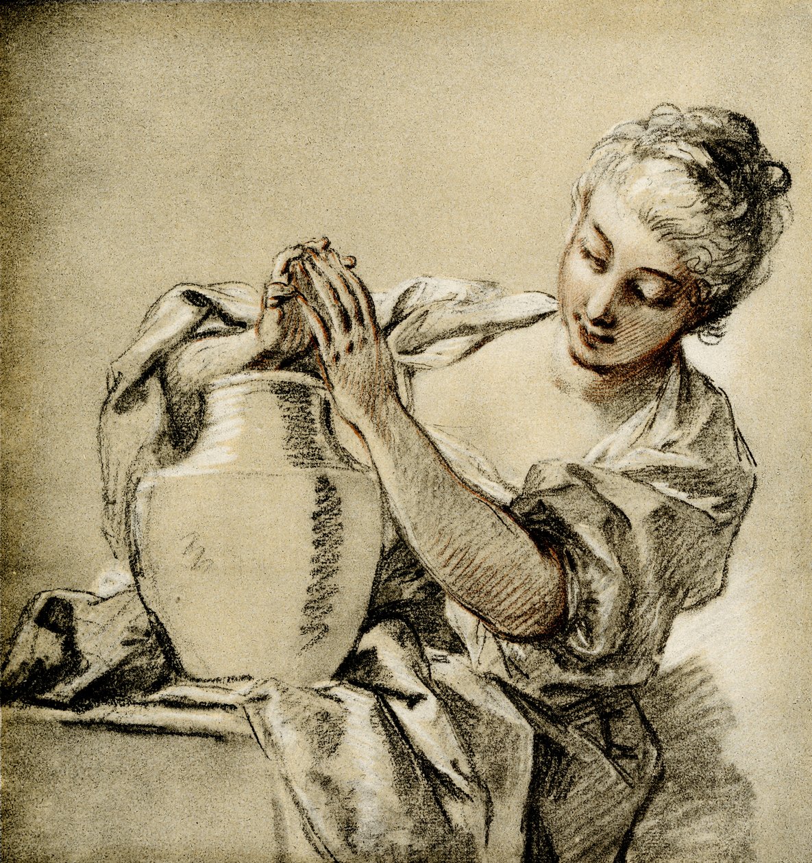 Ragazza al pozzo da François Boucher