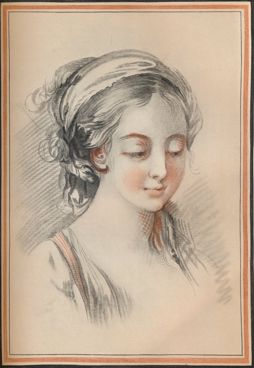 Testa di una ragazza, c1746 da François Boucher