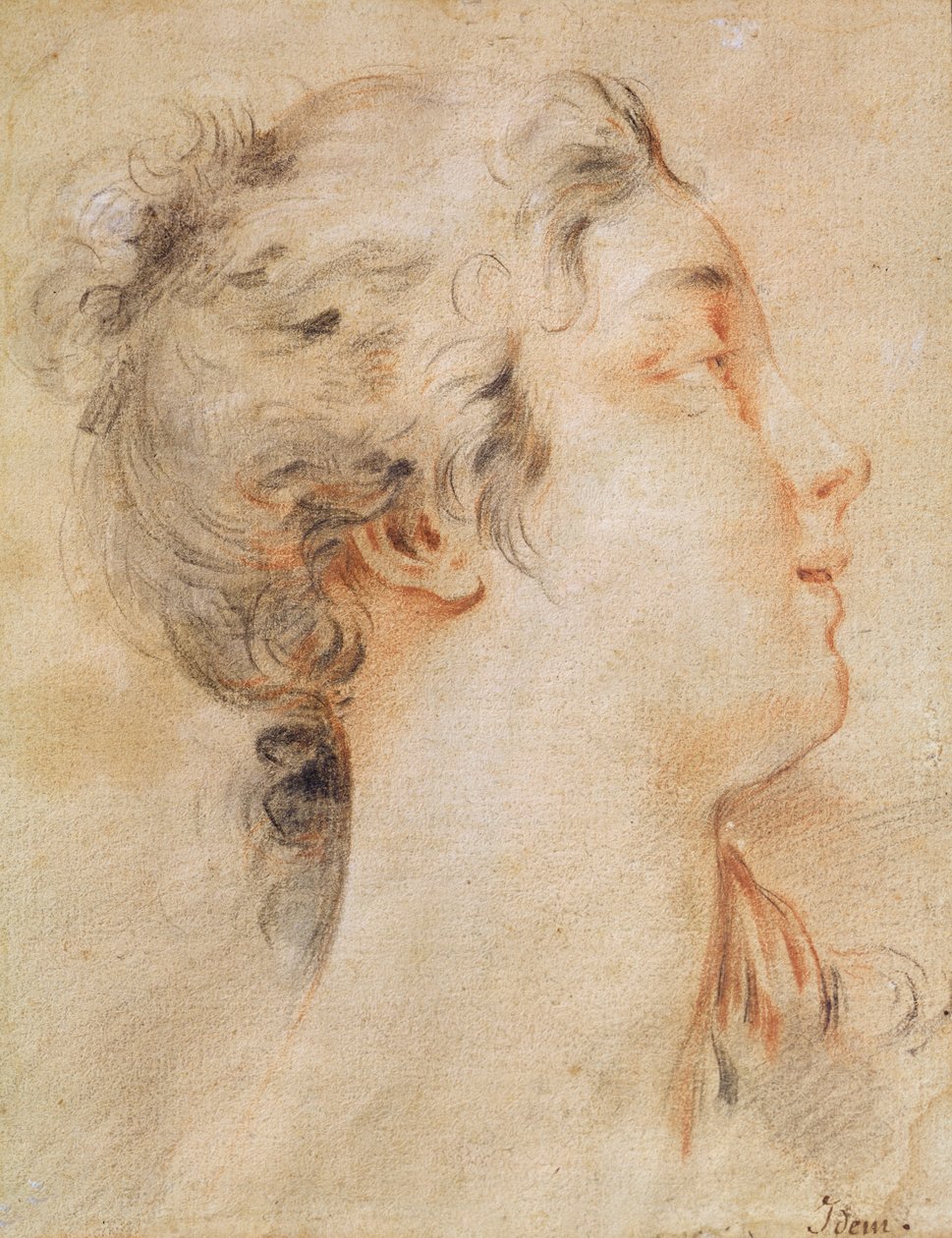 Testa di donna girata a destra da François Boucher