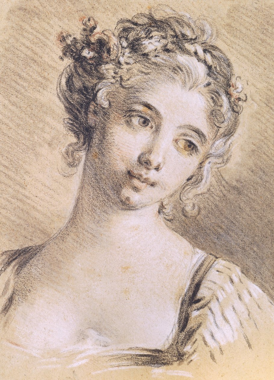 Testa di una Giovane Ragazza da François Boucher
