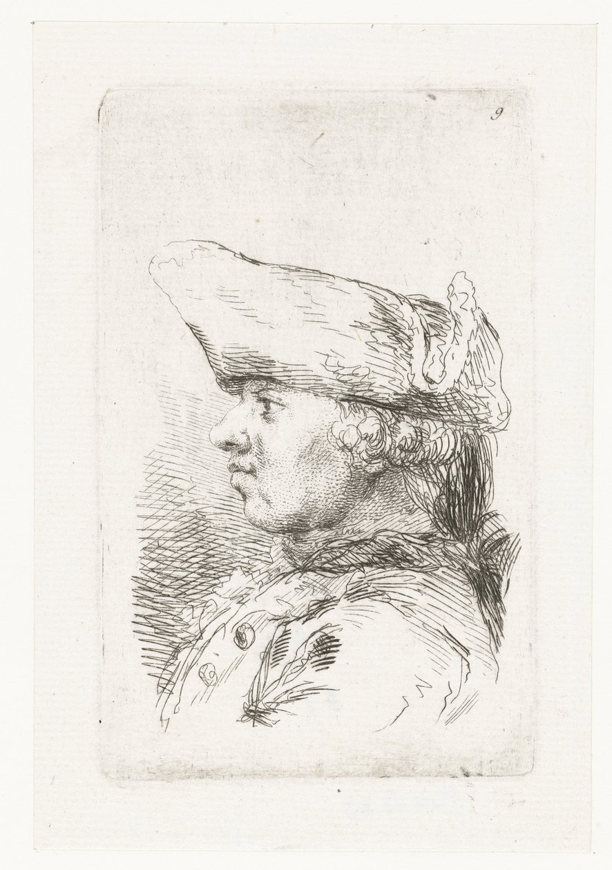 Testa di uomo con tricorno da François Boucher