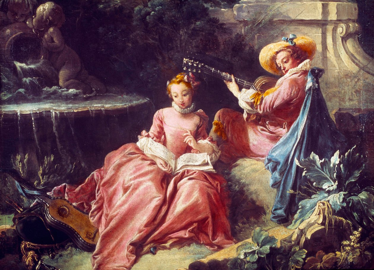 La lezione di musica. Dipinto di François Boucher, XVIII secolo. Parigi, Museo Cognacq-Jay da François Boucher