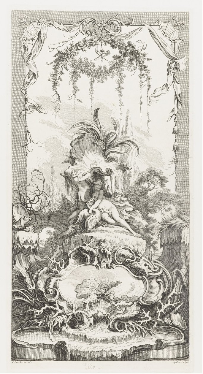 Leda in Nouveaux Morceaux pour des paravents (Nuovi Concetti per Schermi) da François Boucher