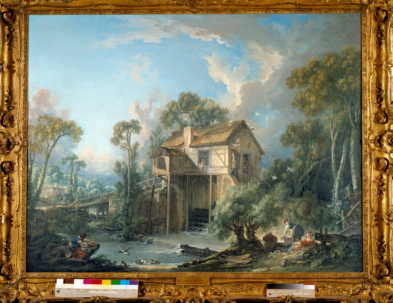 Le Moulin de Quiquengrogne a Charenton nel 1758 da François Boucher