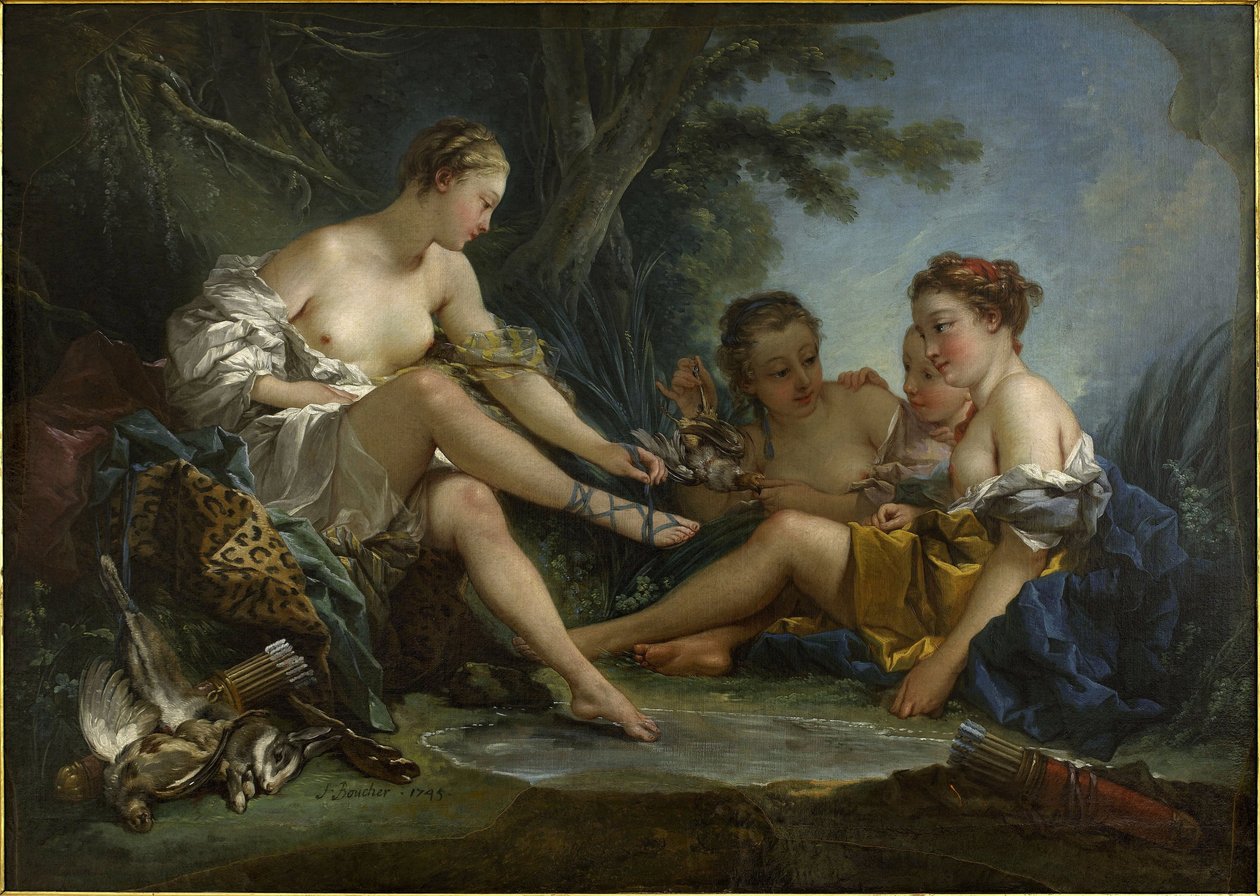 Le Repos des nymphes au retour de la chasse, noto anche come Le Retour de chasse de Diane da François Boucher