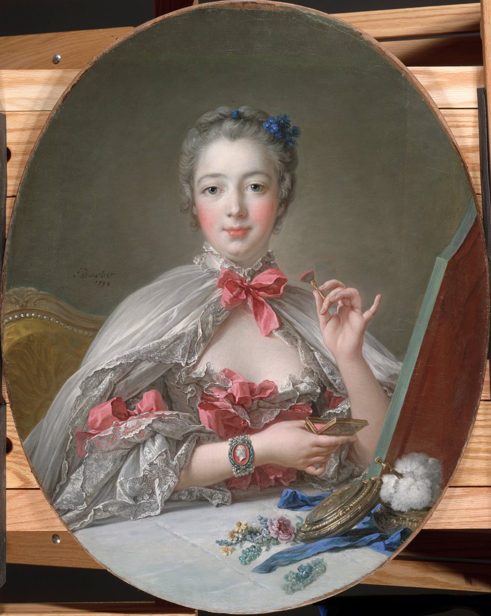 Madame de Pompadour alla sua toilette, c.1760 da François Boucher