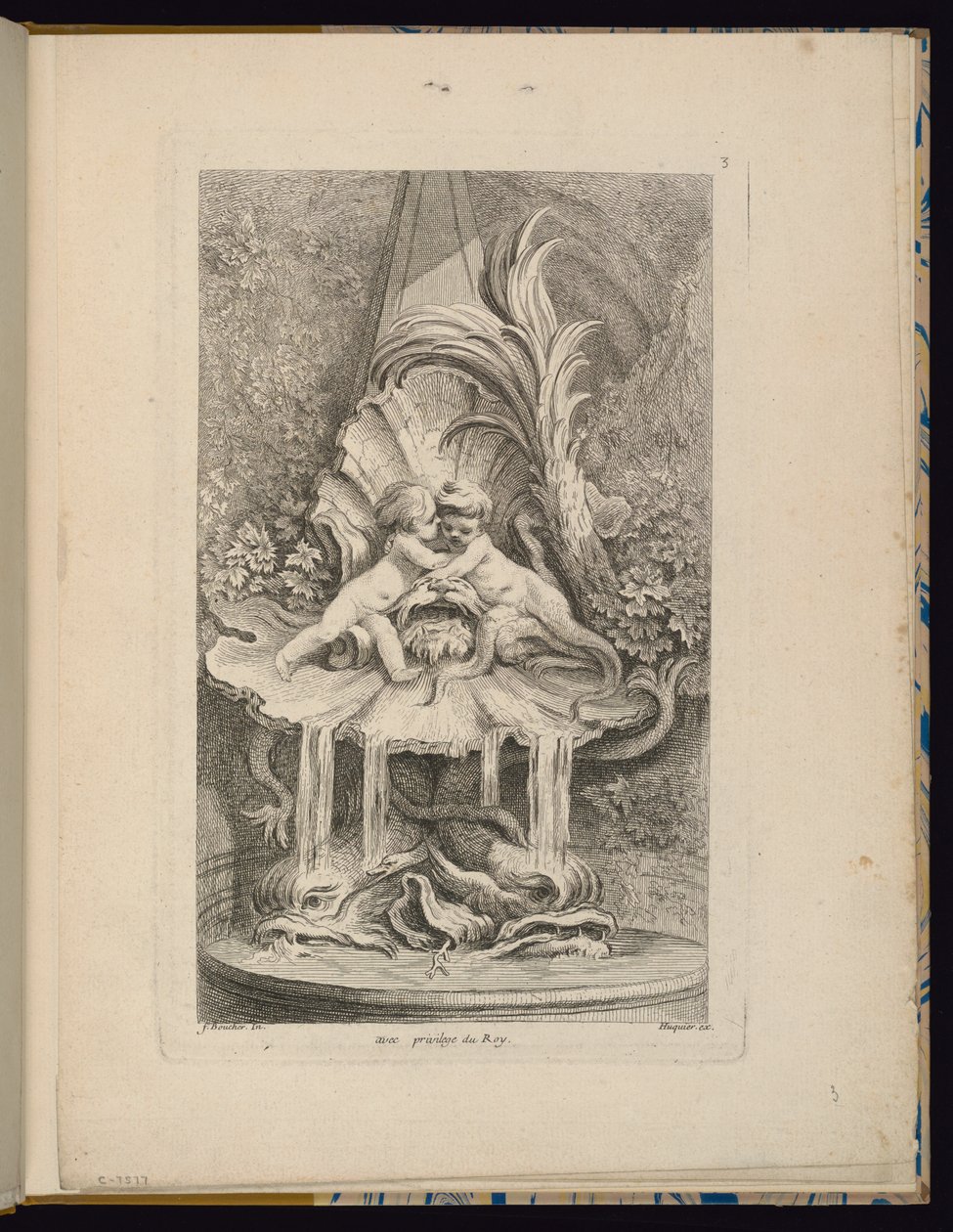 Tavola 3, Recueil de Fontaines (Collezione di fontane) da François Boucher
