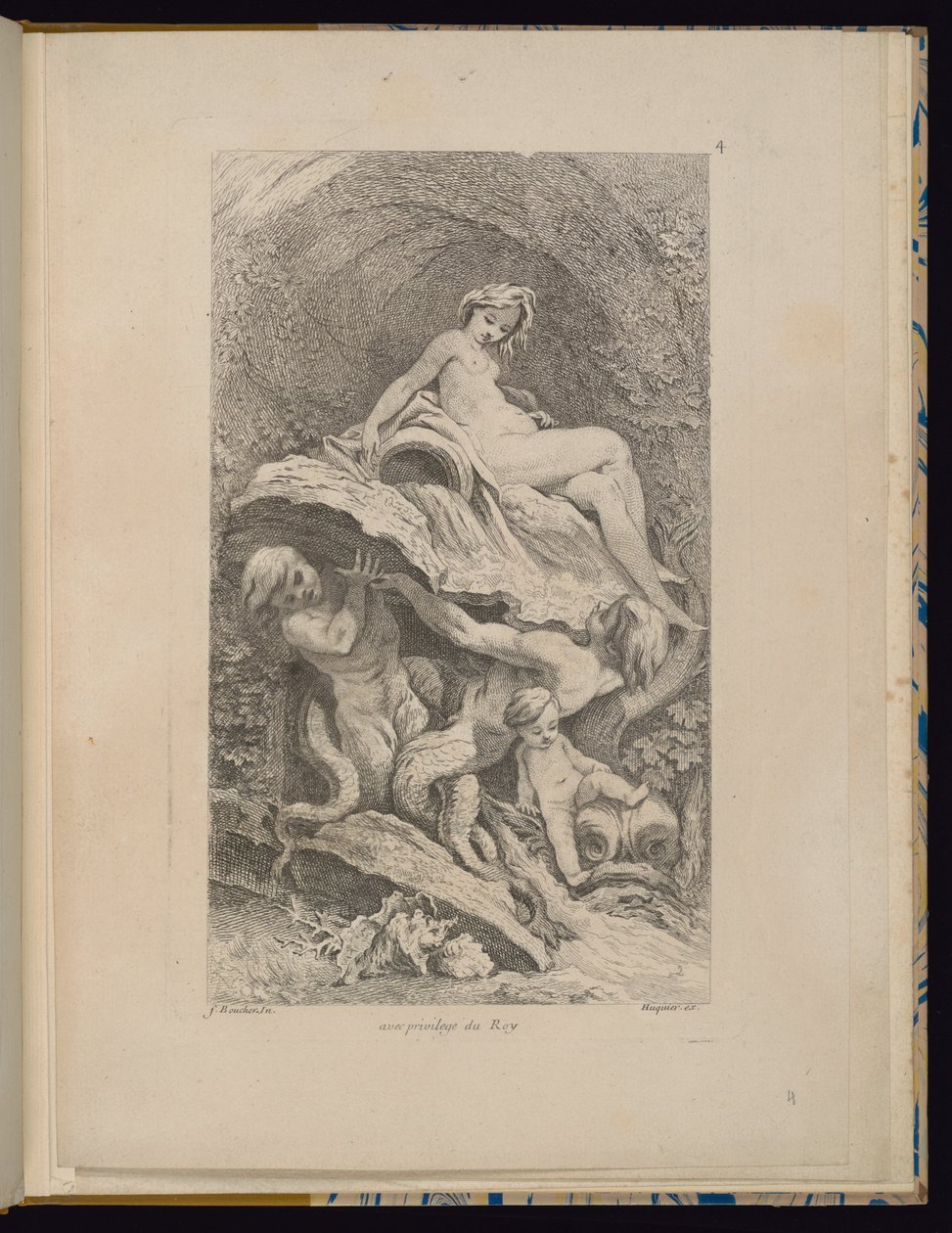 Tavola 4, Receuil de Fontaines (Collezione di Fontane) da François Boucher