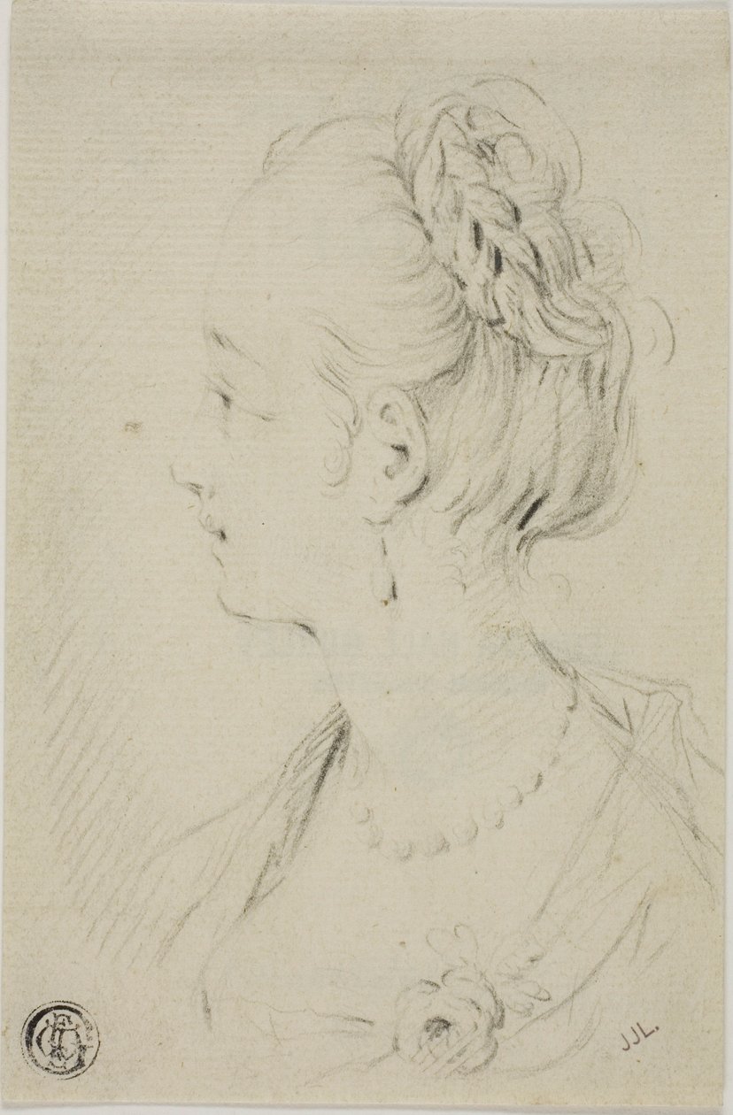 Busto di profilo di giovane donna da François Boucher