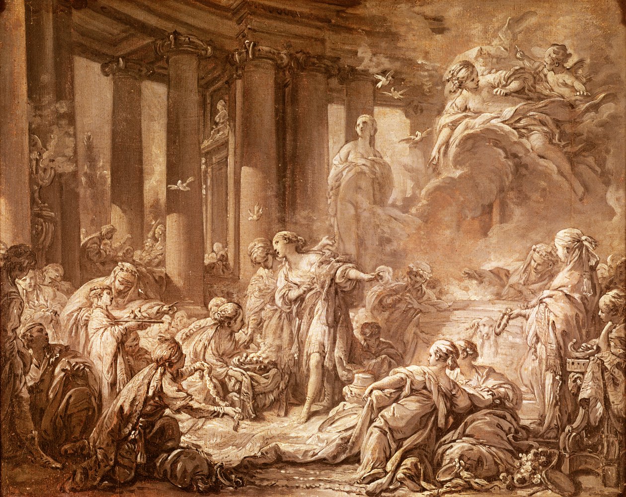 Psiche riceve gli onori divini (studio preparatorio), c.1740 da François Boucher