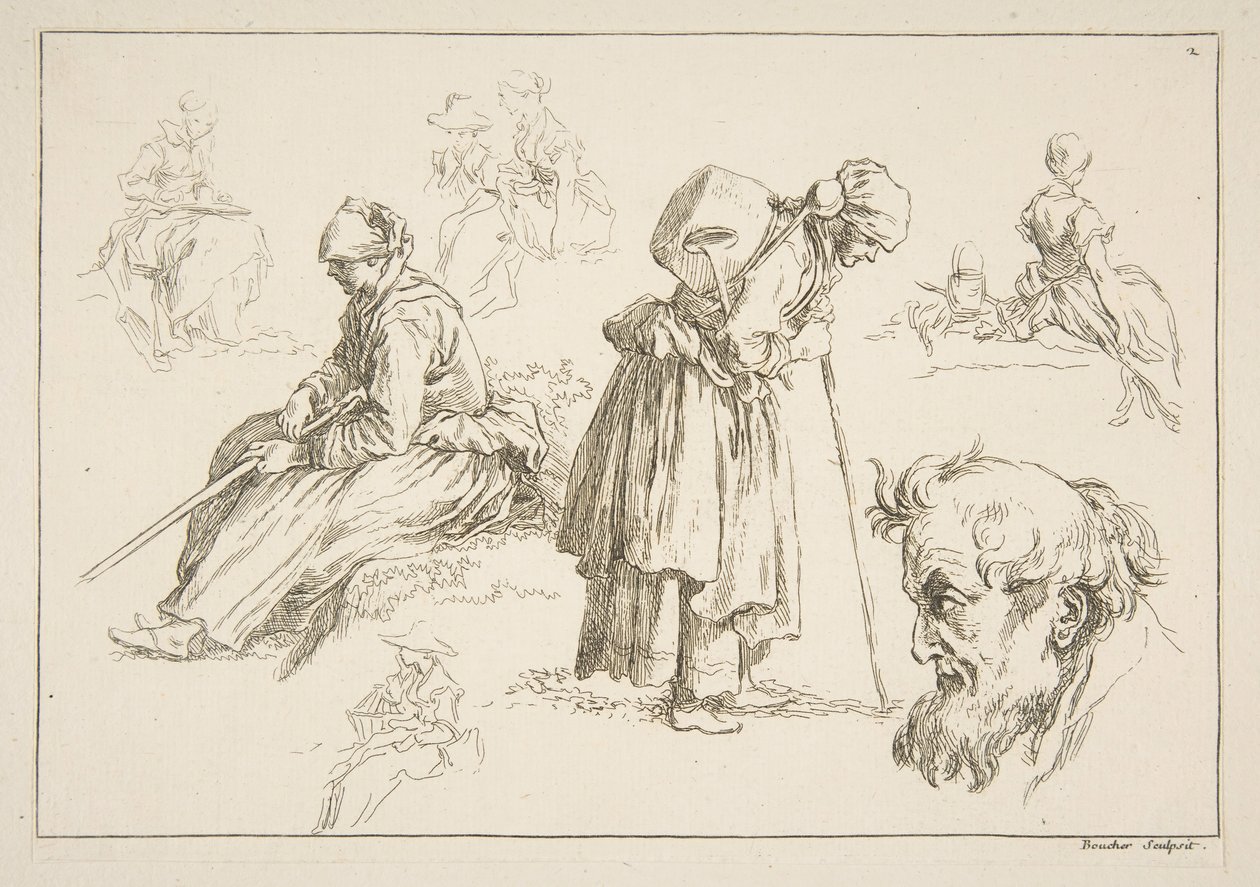 Foglio di schizzi da François Boucher