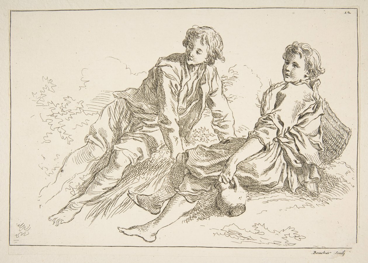 Foglio di schizzi, 1753 da François Boucher