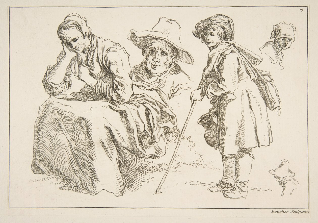 Foglio di Schizzi, 1753 da François Boucher
