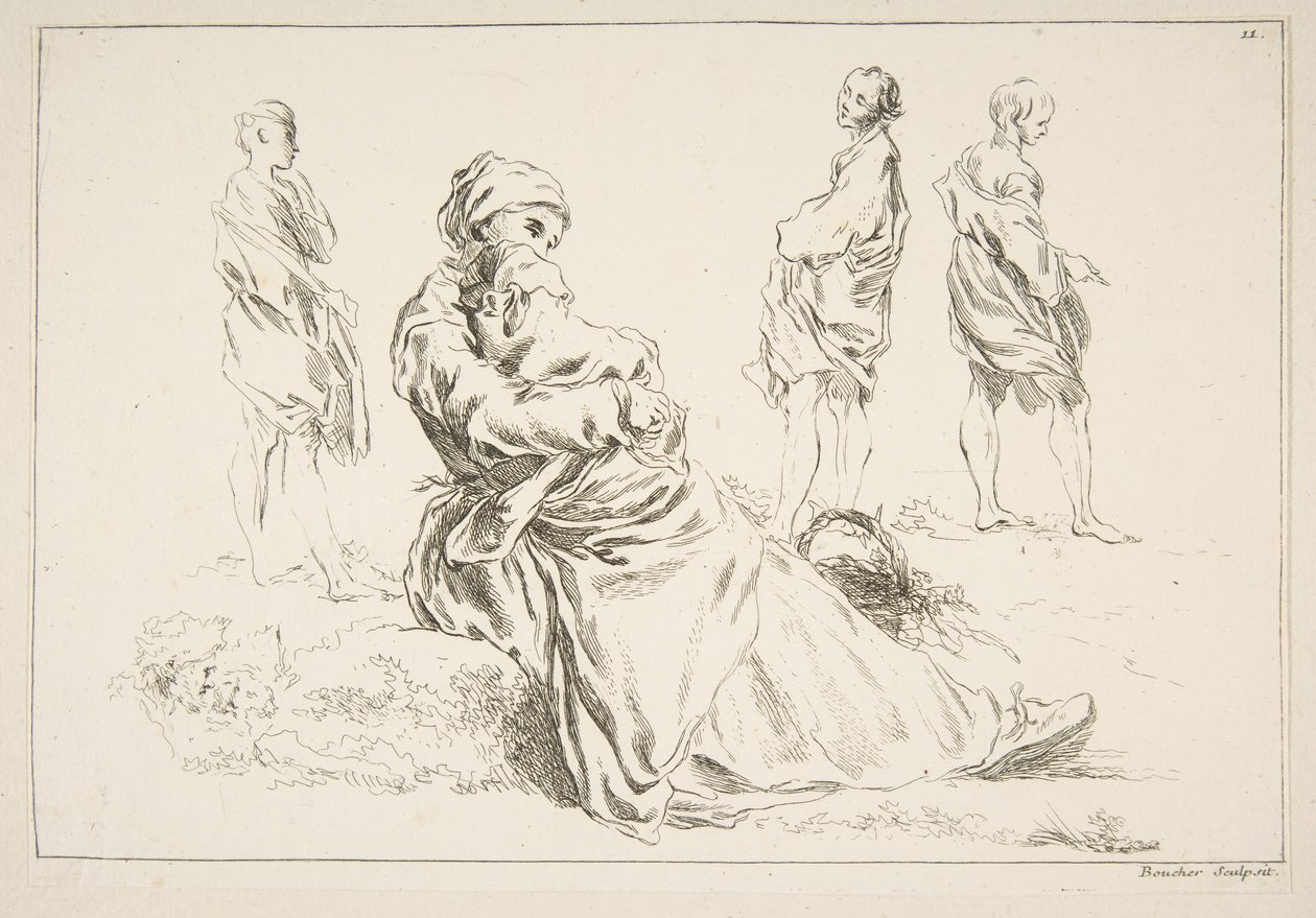 Foglio di schizzi, 1753 da François Boucher