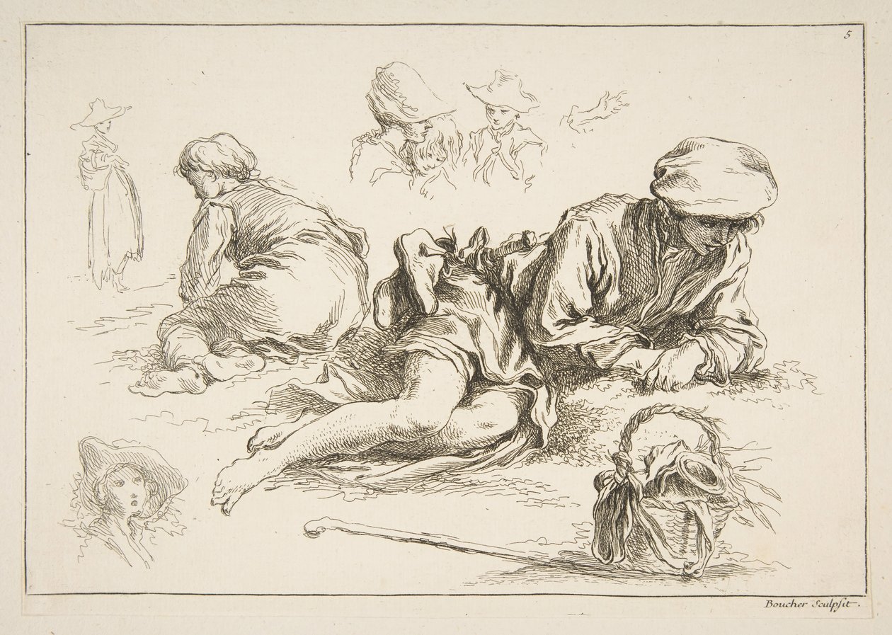 Foglio di schizzi da François Boucher