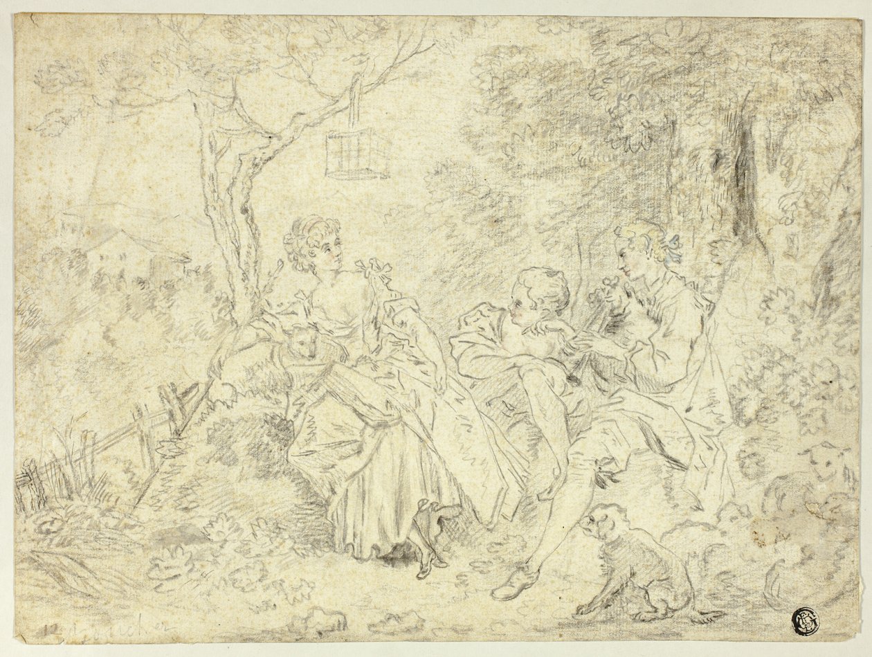 Pastora e giovane che suona la zampogna da François Boucher