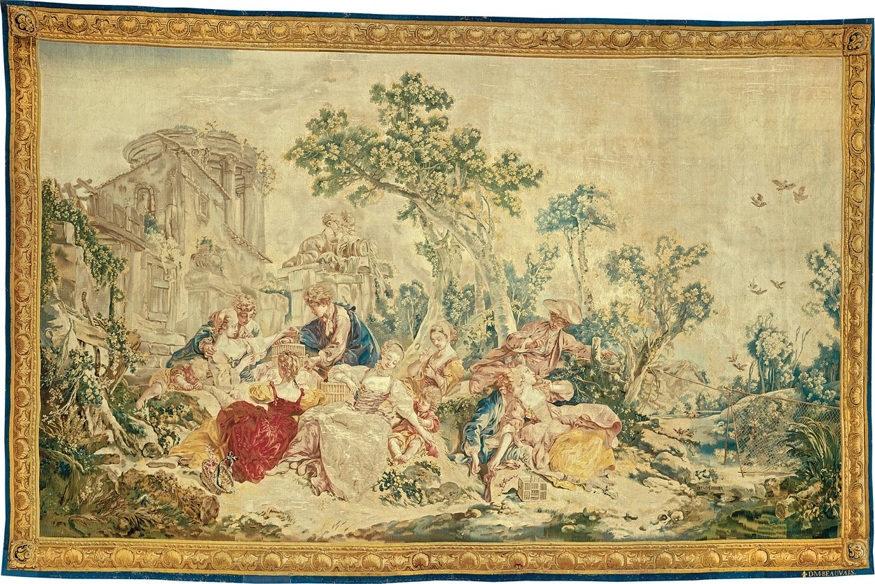 Il cacciatore di uccelli, da La nobile pastorale da François Boucher