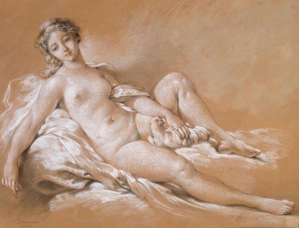 Venere con colomba da François Boucher
