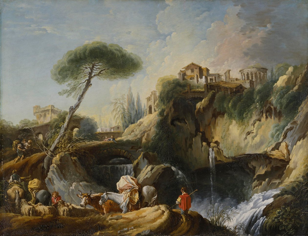 Veduta di Tivoli con il Tempio di Vesta da François Boucher