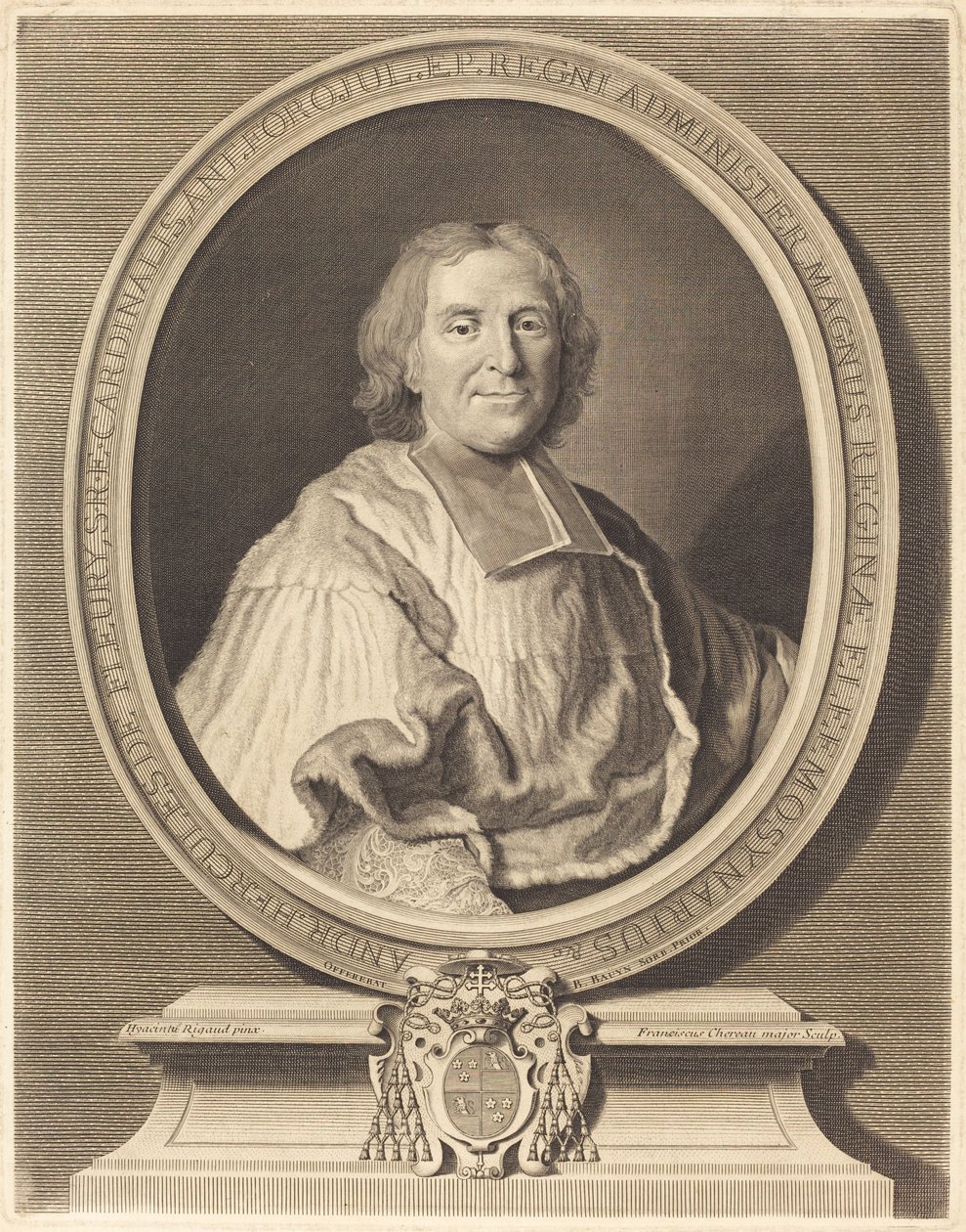 Cardinale Fleury da François Chereau I after Hyacinthe Rigaud