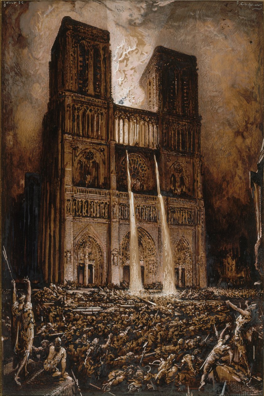 Attacco a Notre-Dame. Il Gobbo di Notre-Dame di Victor Hugo da François Chifflart