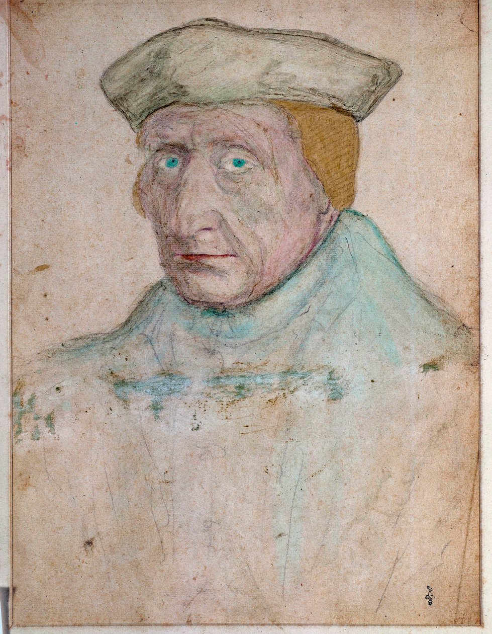 Ritratto di Guillaume Budé (Budée) (Budaeus) (1467-1540), Maestro della Libreria Reale di Francesco I a Fontainebleau Disegno di François Clouet (1475/1485-1540). 1535. Museo Condé, Chantilly da François Clouet