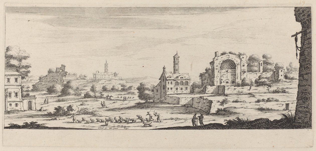Vista del Tempio del Sole a Roma (Veuë de temple de Soleil à Rome) da François Collignon after Israël Silvestre