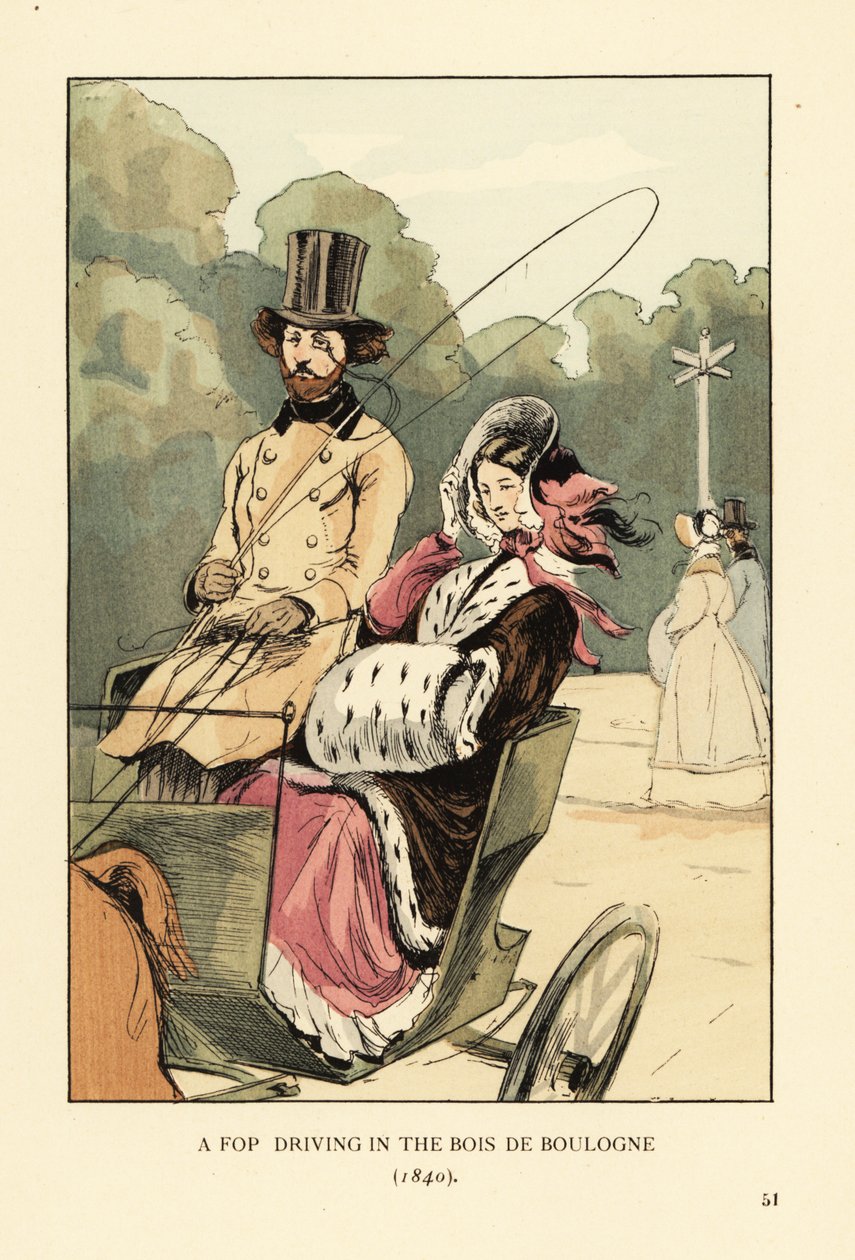 Un damerino che guida nel Bois de Boulogne da François Courboin