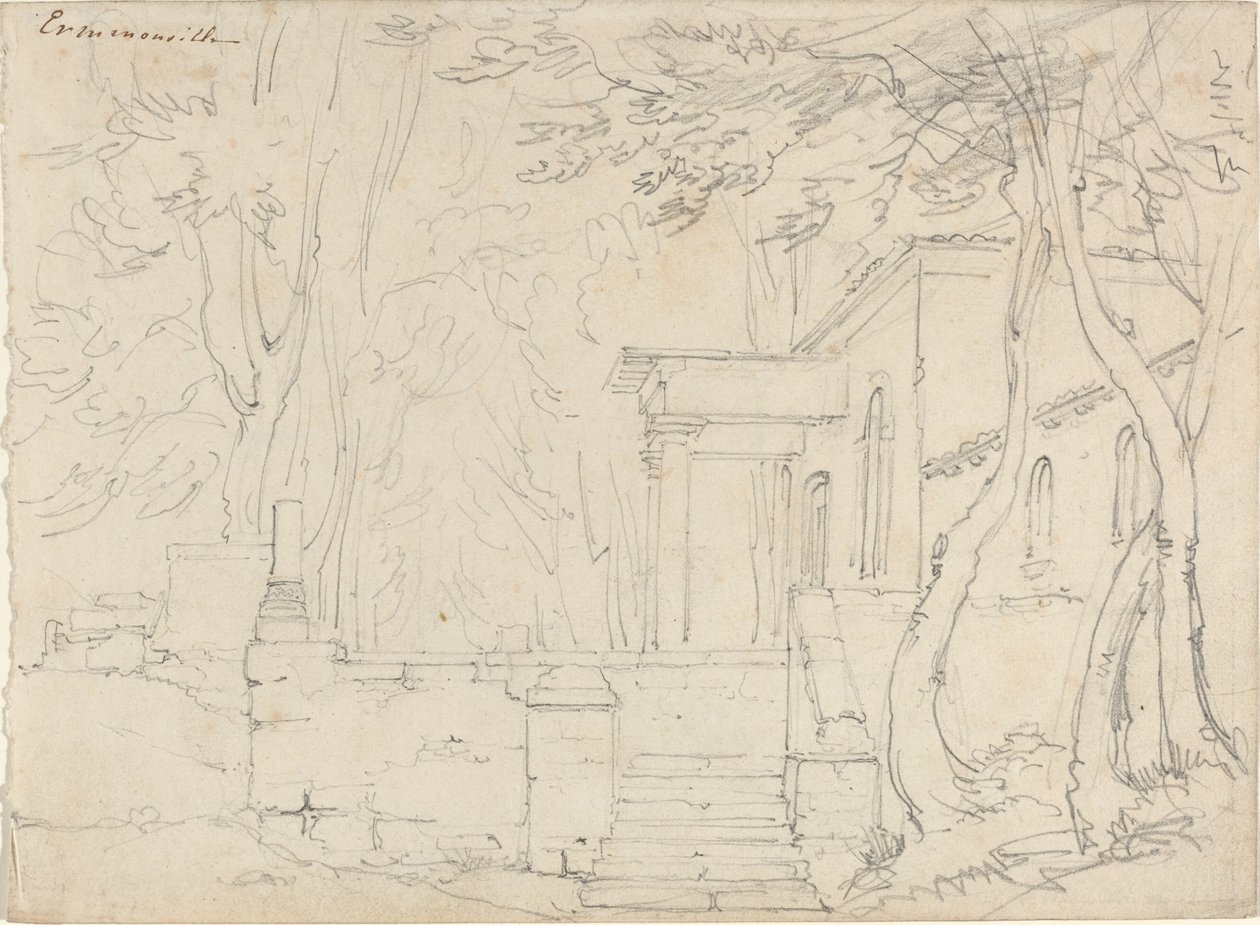Casa con Portico a Ermenonville da François Edouard Bertin