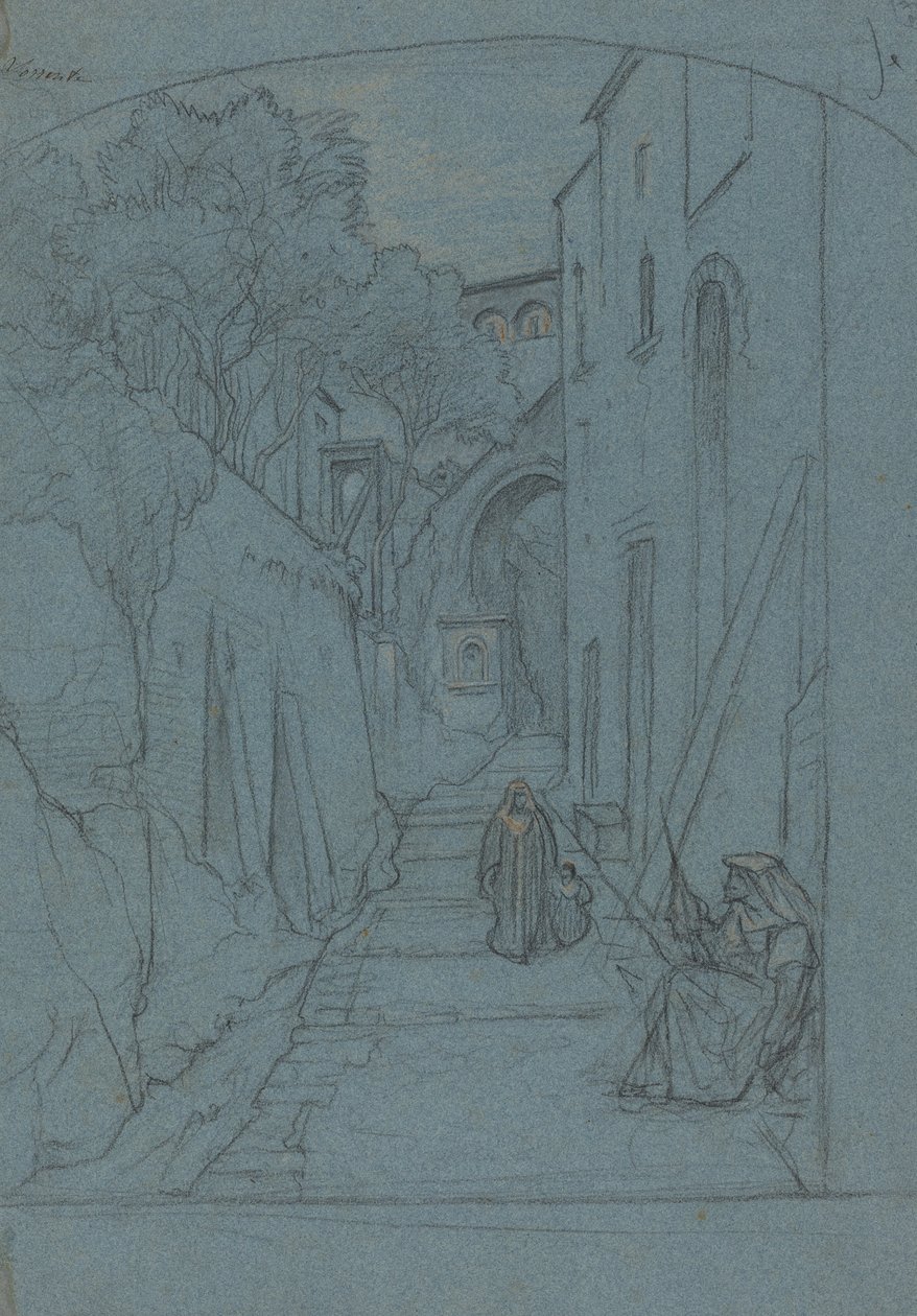 Veduta di una strada a Sorrento da François Edouard Bertin
