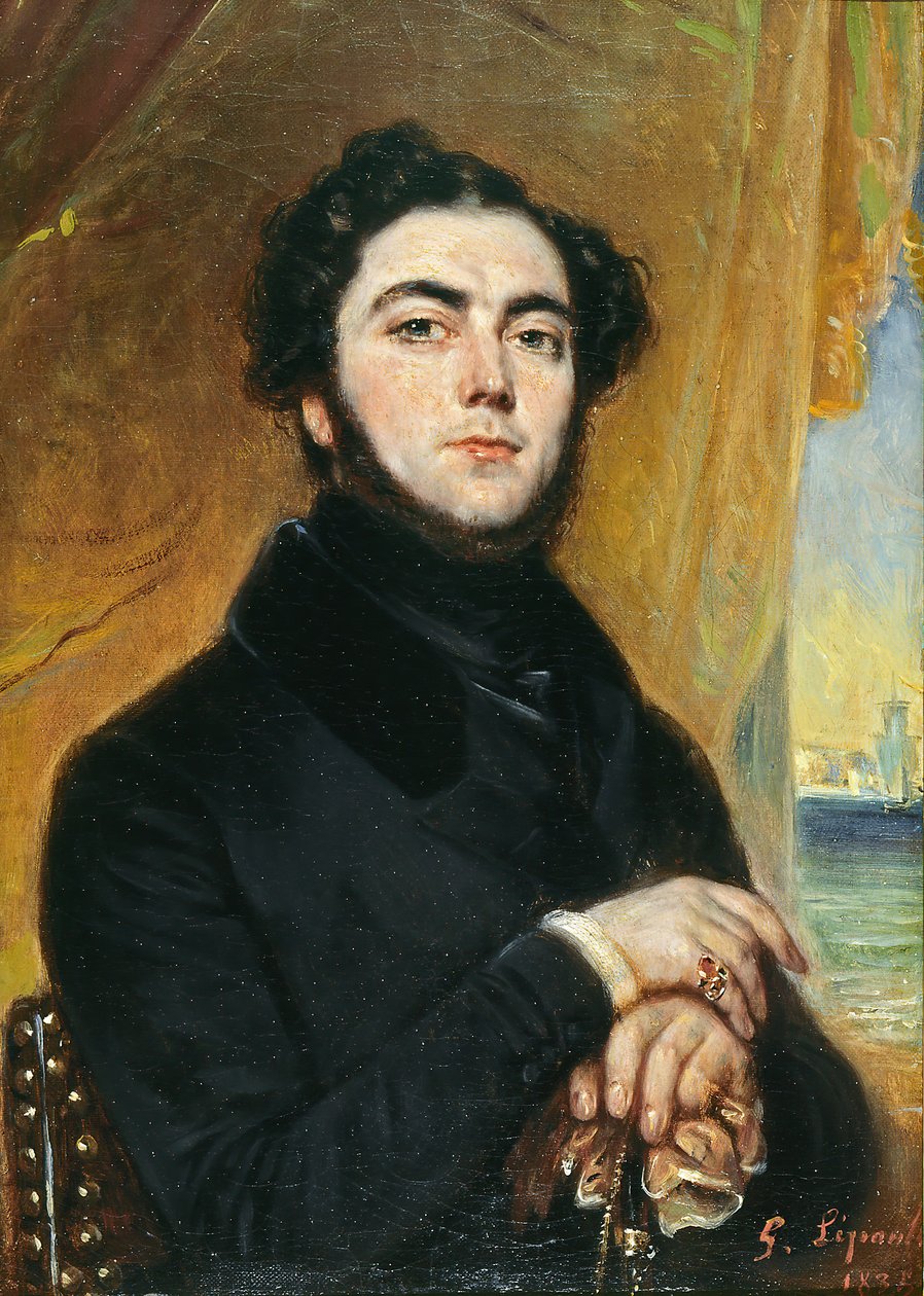 Ritratto del romanziere Eugène Sue 1804-1857, 1836 da François Gabriel Lépaulle
