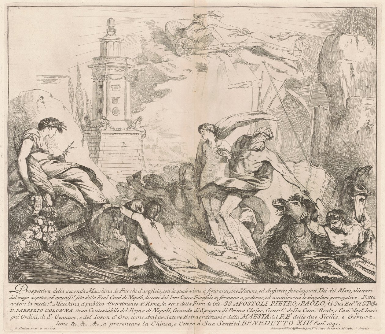La seconda macchina per la Chinea del 1741: Nettuno e Anfitrite da François Hutin