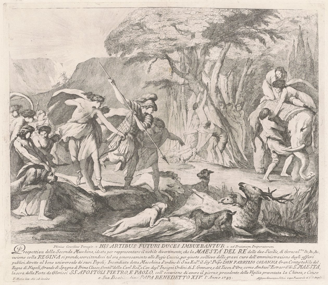 La Seconda Macchina per la Chinea del 1743: La Caccia Reale da François Hutin