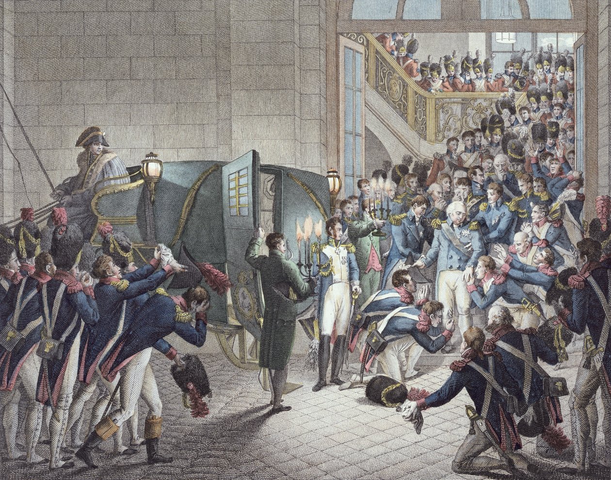 Partenza di Luigi XVIII (1755-1824) Re di Francia e Navarra, dalle Tuileries, 19 marzo 1815 da François Joseph Heim