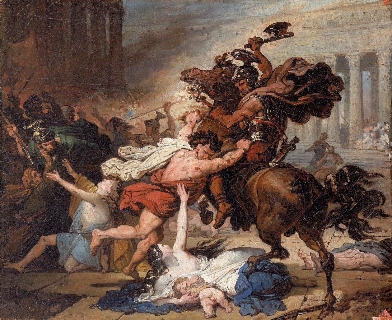 Distruzione di Gerusalemme da parte dei Romani, studio, 1824 da François Joseph Heim