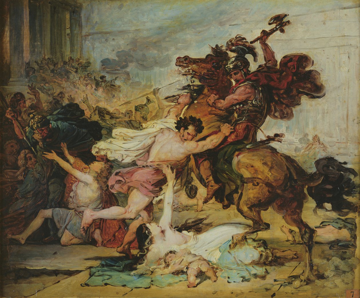 Schizzo del Saccheggio di Gerusalemme da parte dei Romani da François Joseph Heim