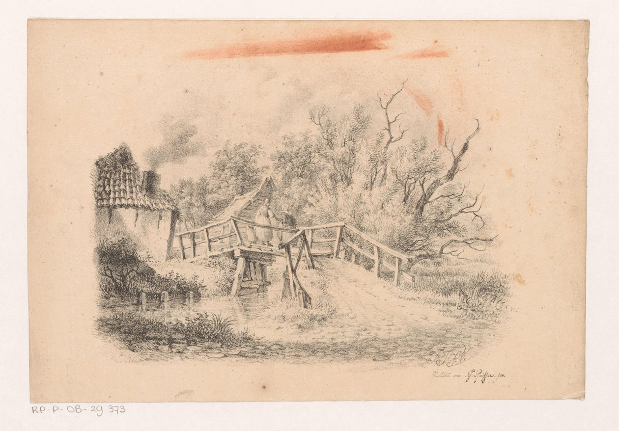 Paesaggio con ponte da François Joseph Pfeiffer (II)