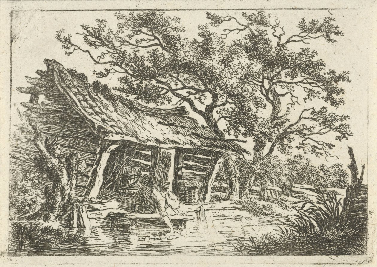 Paesaggio con un fienile da François Joseph Pfeiffer (II)