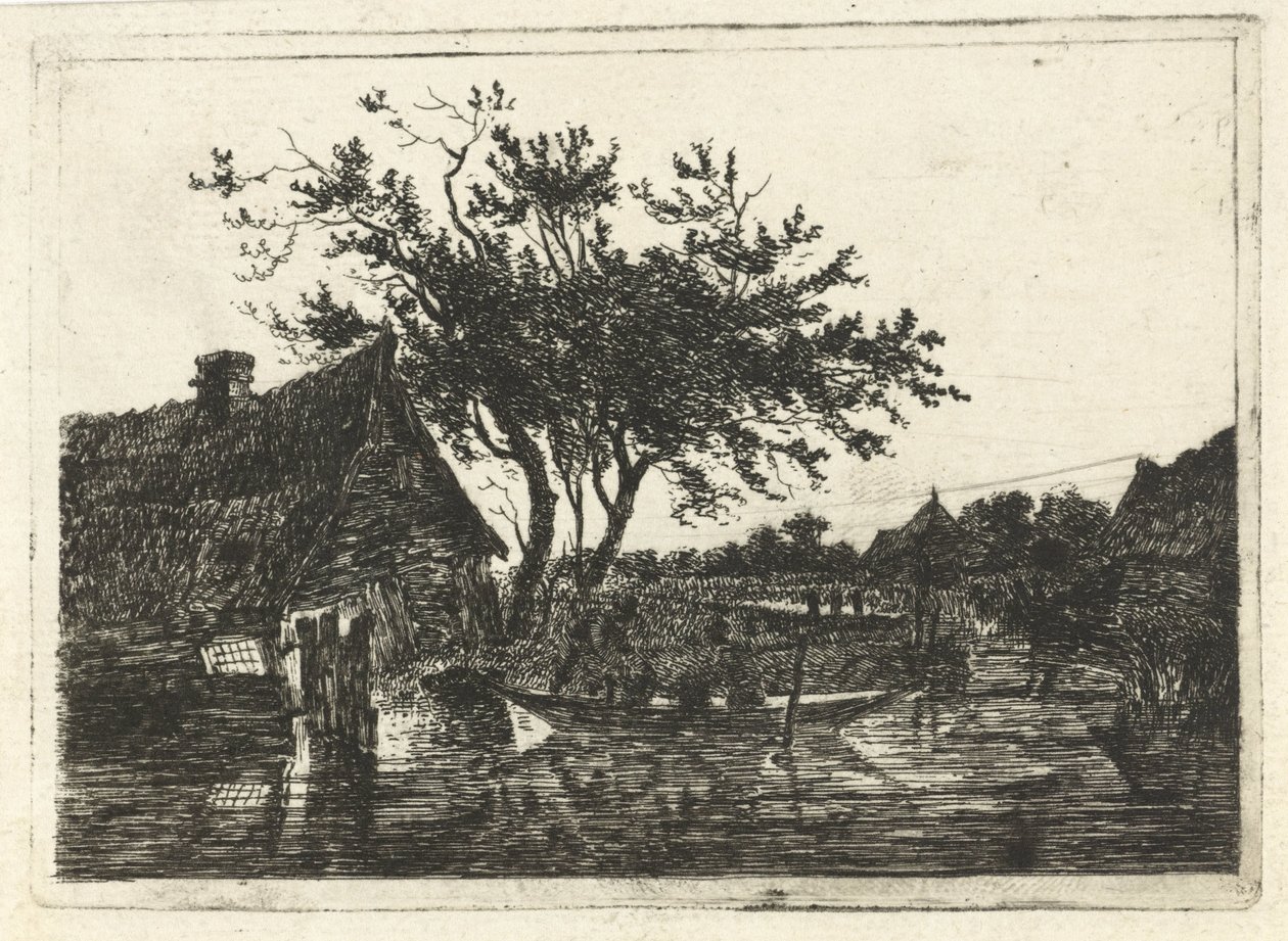 Paesaggio fluviale con fattoria da François Joseph Pfeiffer (II)
