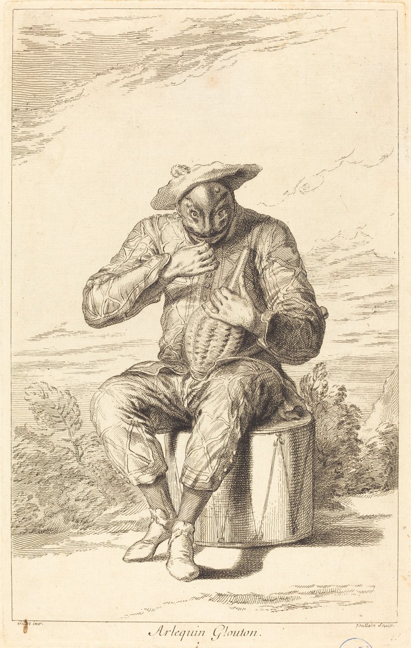 Arlecchino Goloso da François Joullain after Claude Gillot