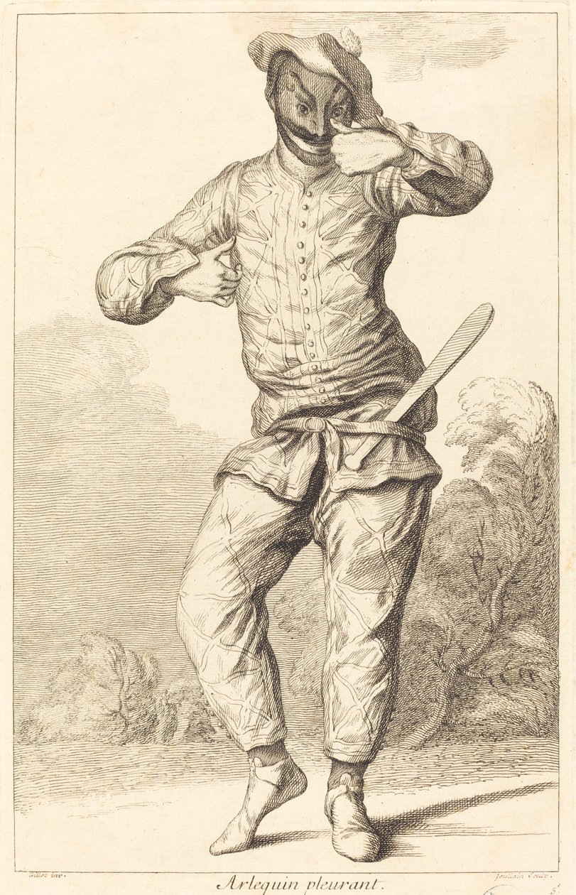 Arlecchino Piangente da François Joullain after Claude Gillot