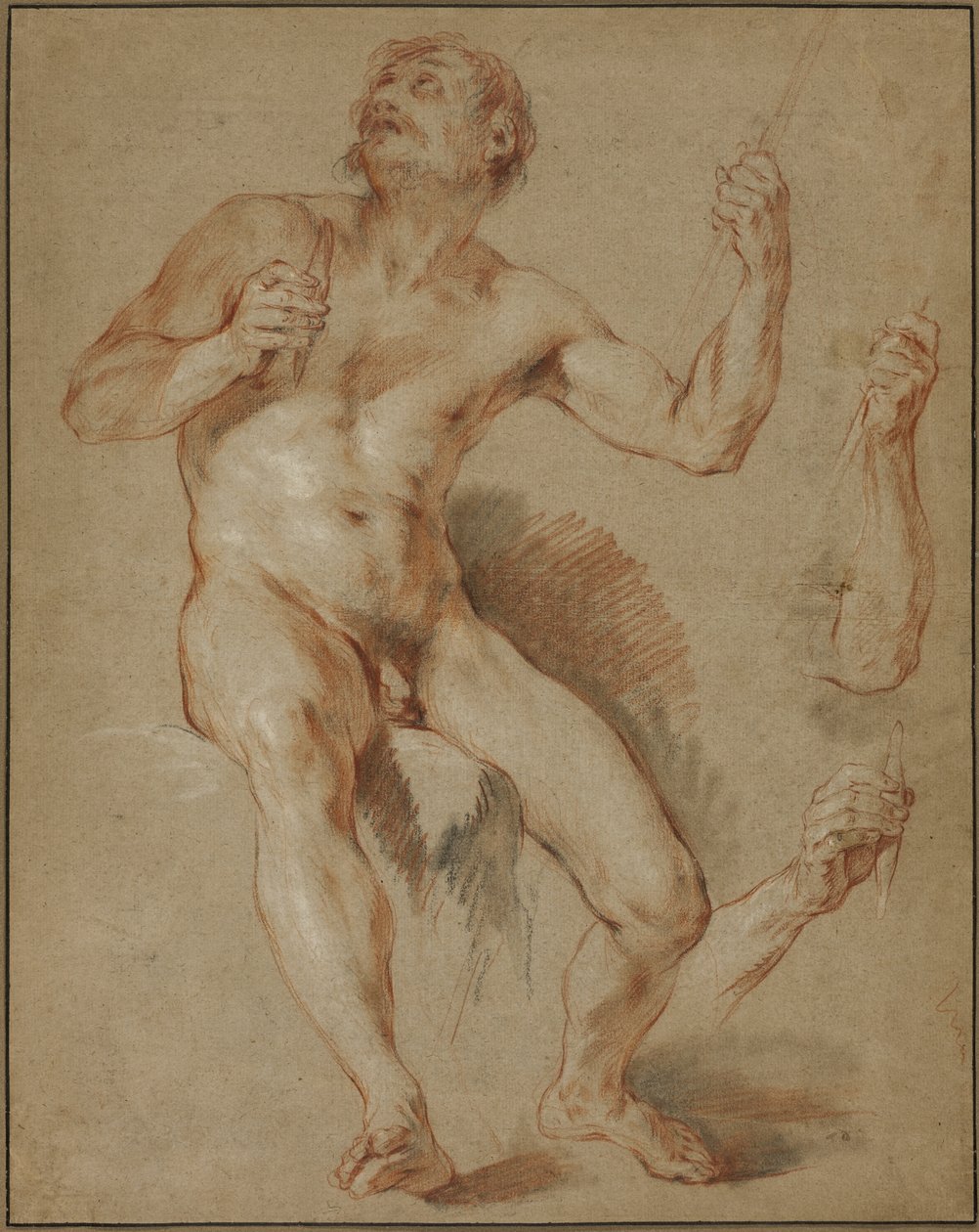 Ercole seduto, studio per Ercole e Onfale da François Le Moyne