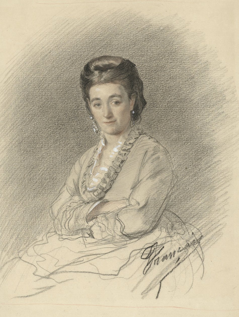 Donna seduta, con le braccia incrociate da François Louis Français (signed by artist)