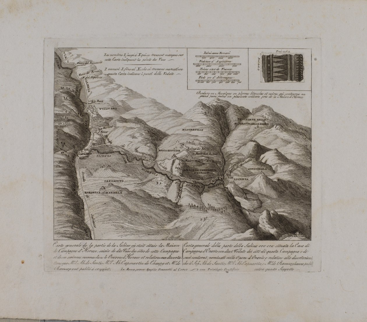 Mappa generale della Sabina da François Morel