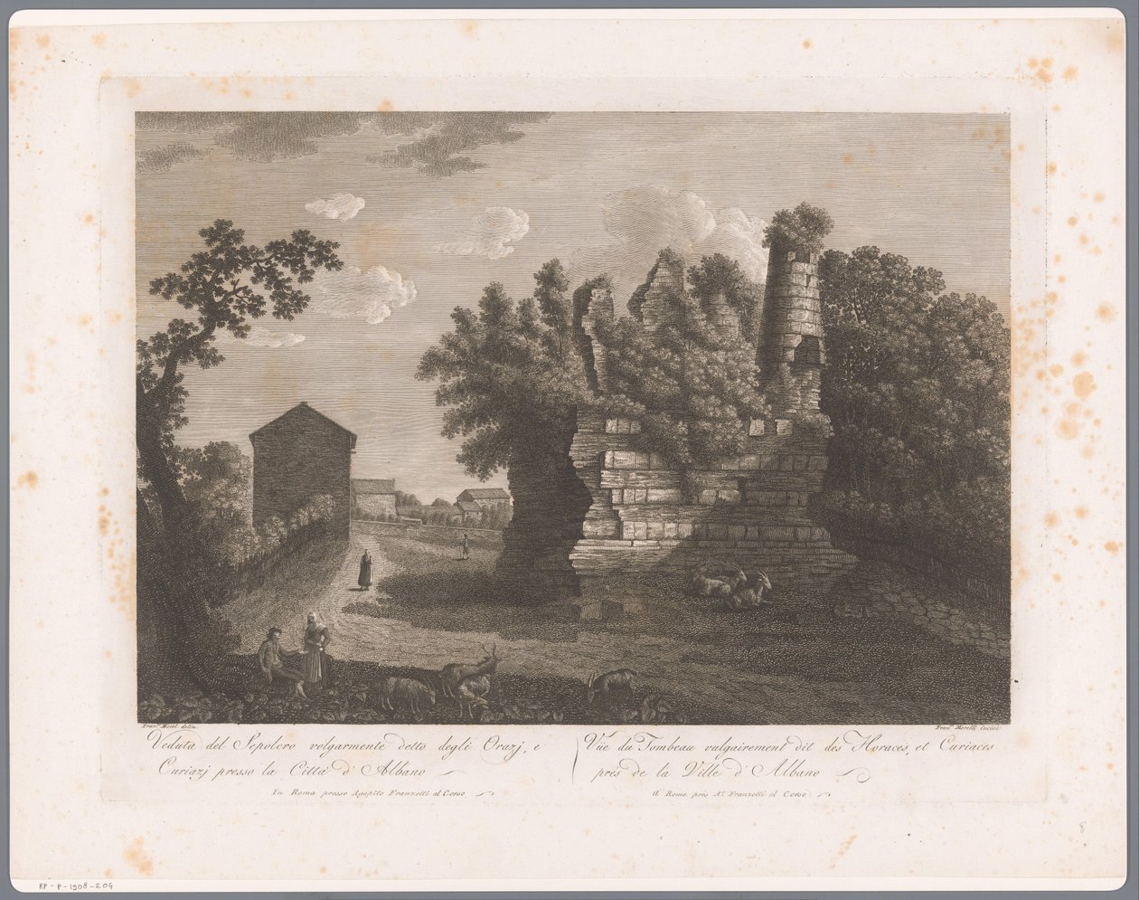 Veduta delle tombe di Orazio e Curiazio (Albano) da François Morel