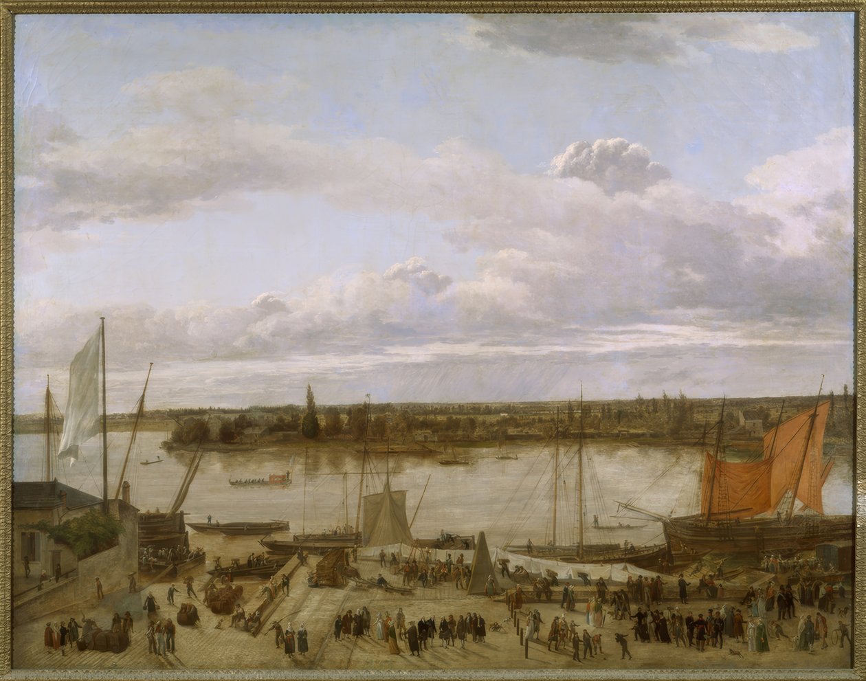 Vista sul porto di Nantes da François Sablet