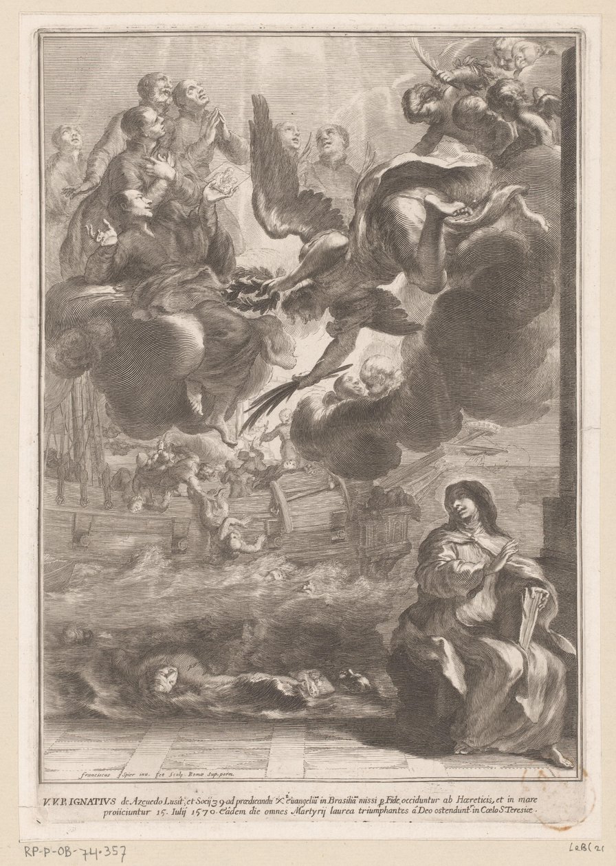 Visione di Santa Teresa con la morte per annegamento di Ignazio di Azevedo da François Spierre