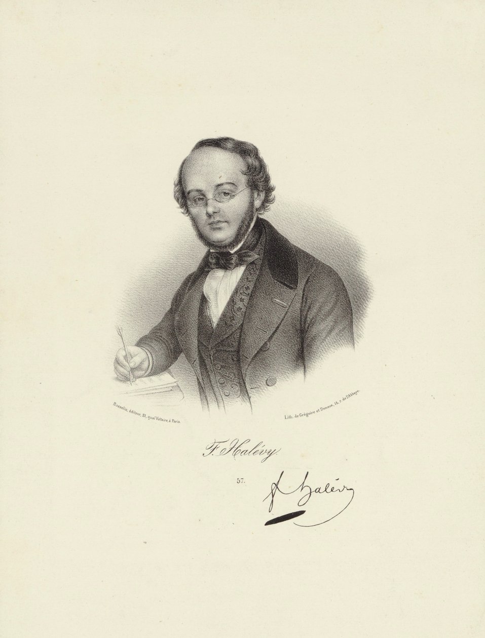 Personaggio raffigurato:  Jacques Fromental Halévy da Francois Seraphin Delpech