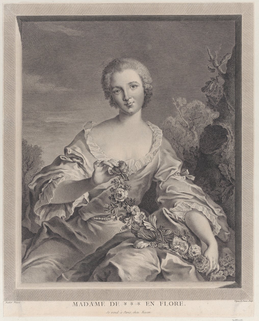 Ritratto di Louise Henriette de Bourbon Conti come Flora da François Voyez