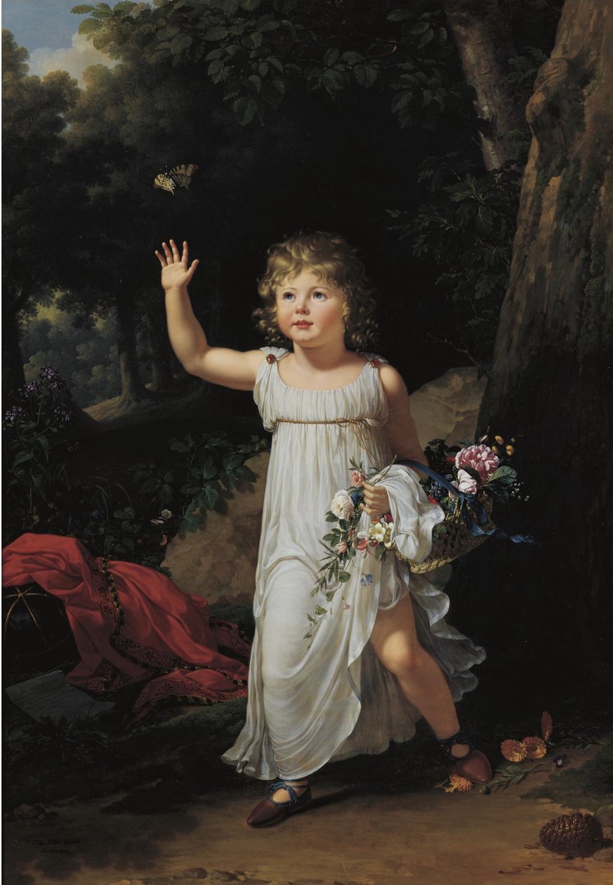 Francese:  Portrait du jeune Edgar Clarke Ritratto di Edgar Clarke, a figura intera, in un bosco da Francois Xavier Fabre